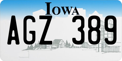 IA license plate AGZ389