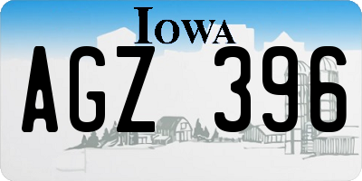IA license plate AGZ396