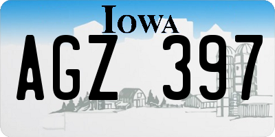 IA license plate AGZ397