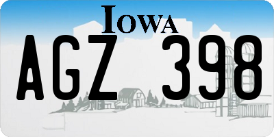 IA license plate AGZ398