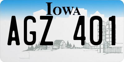IA license plate AGZ401