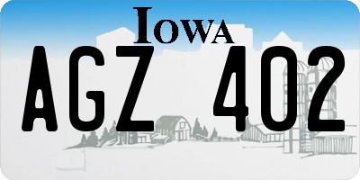 IA license plate AGZ402