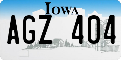 IA license plate AGZ404