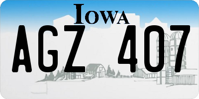 IA license plate AGZ407