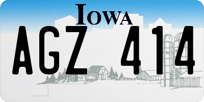 IA license plate AGZ414