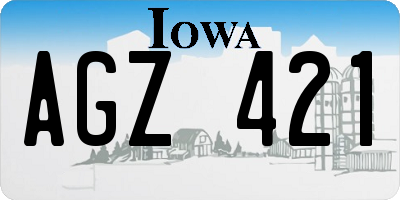 IA license plate AGZ421