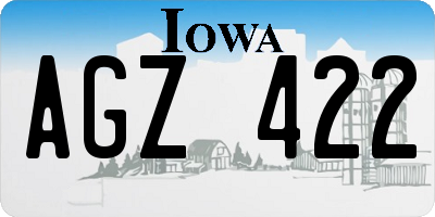 IA license plate AGZ422