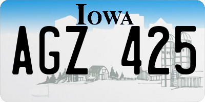 IA license plate AGZ425