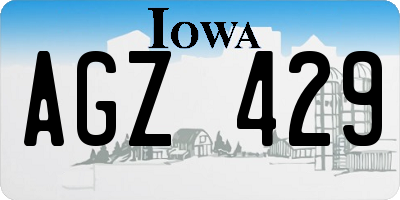 IA license plate AGZ429