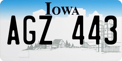IA license plate AGZ443