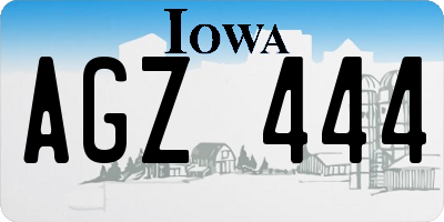 IA license plate AGZ444
