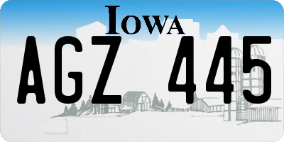 IA license plate AGZ445