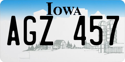 IA license plate AGZ457