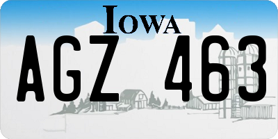 IA license plate AGZ463