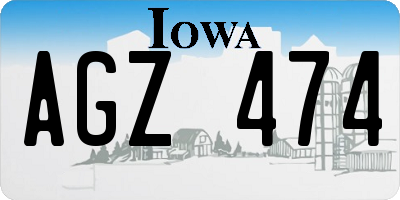 IA license plate AGZ474
