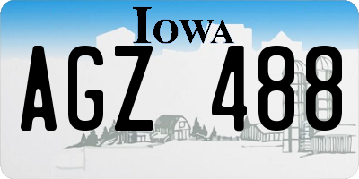 IA license plate AGZ488