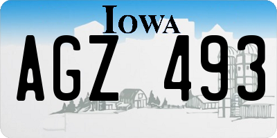 IA license plate AGZ493