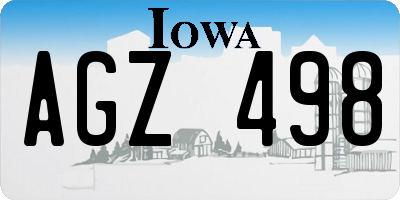 IA license plate AGZ498