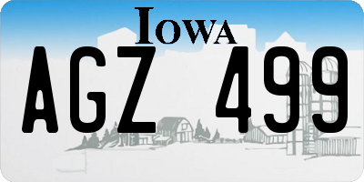 IA license plate AGZ499