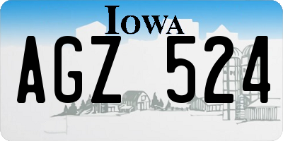 IA license plate AGZ524
