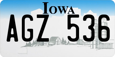 IA license plate AGZ536