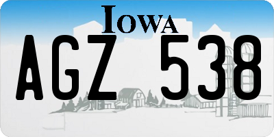 IA license plate AGZ538