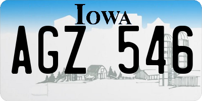 IA license plate AGZ546