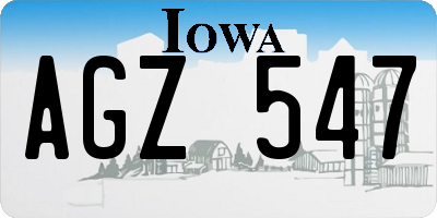 IA license plate AGZ547