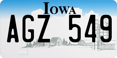 IA license plate AGZ549