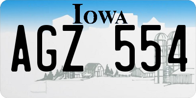 IA license plate AGZ554
