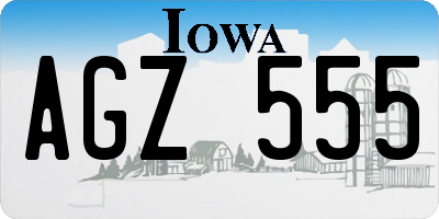IA license plate AGZ555