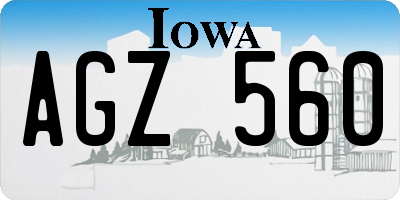 IA license plate AGZ560