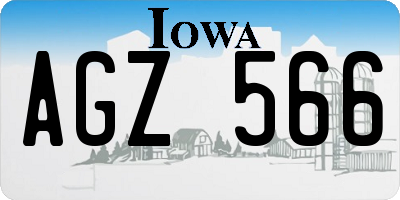 IA license plate AGZ566