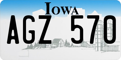 IA license plate AGZ570