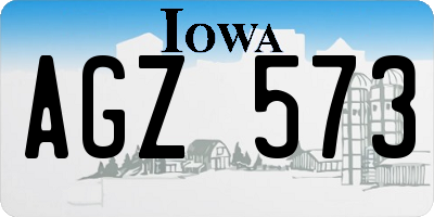 IA license plate AGZ573