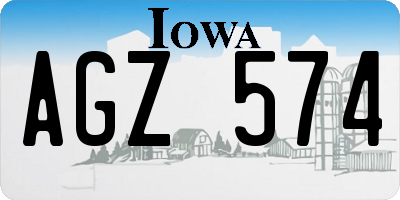 IA license plate AGZ574
