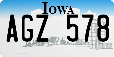 IA license plate AGZ578