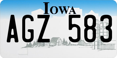 IA license plate AGZ583