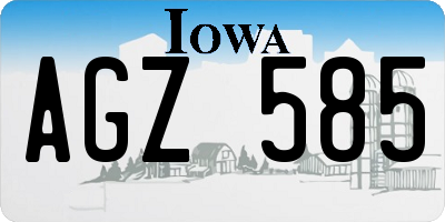 IA license plate AGZ585