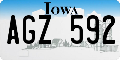 IA license plate AGZ592