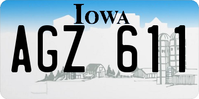 IA license plate AGZ611