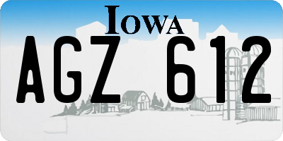 IA license plate AGZ612