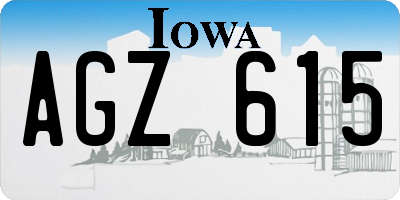 IA license plate AGZ615