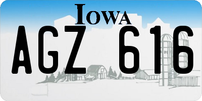 IA license plate AGZ616