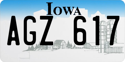 IA license plate AGZ617