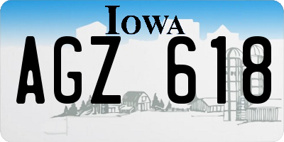 IA license plate AGZ618