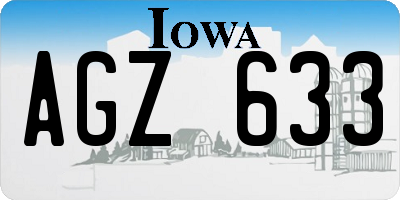 IA license plate AGZ633