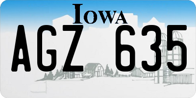 IA license plate AGZ635