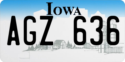IA license plate AGZ636