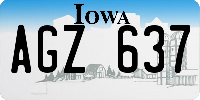IA license plate AGZ637